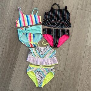 Justice girls tankini swimsuit sets size 12 mix and match
